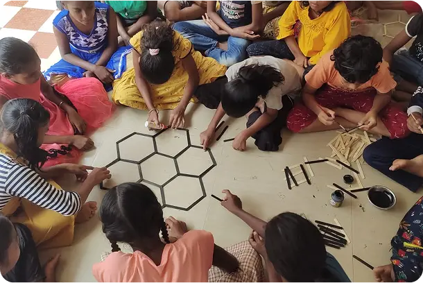 Children doing creative activity